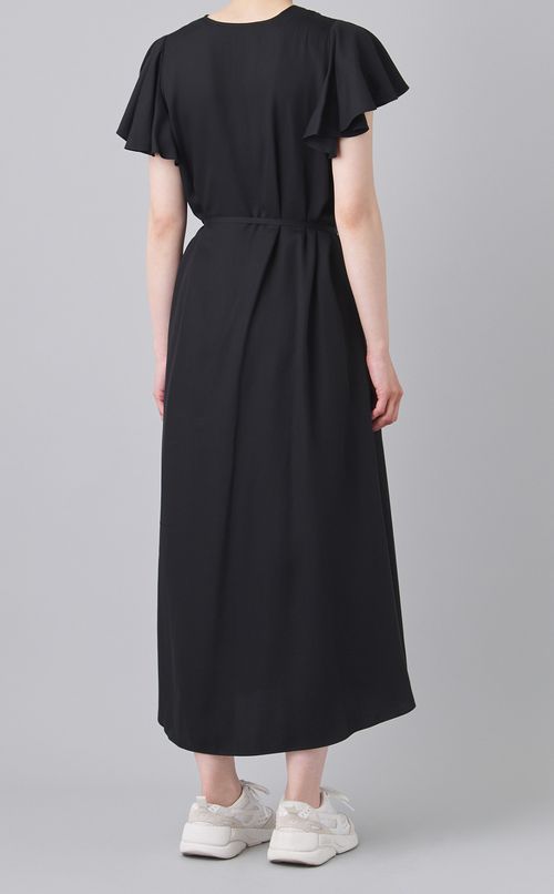 ラッフルスリーブベルテッドワンピース