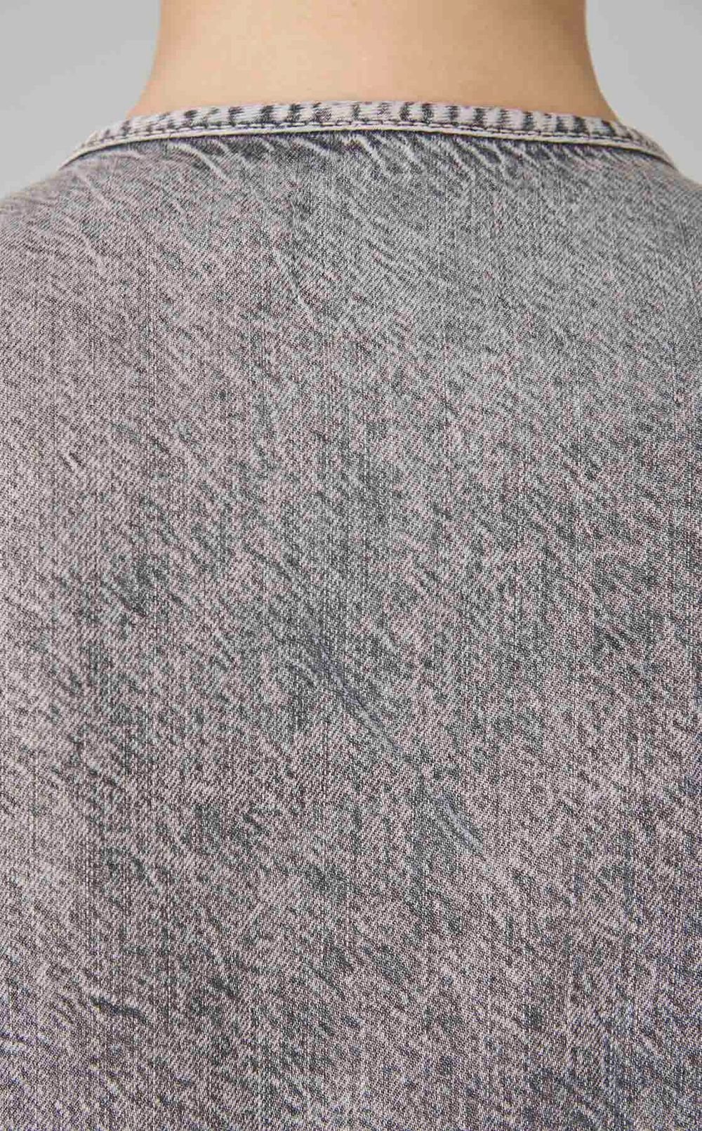 ウォッシュドデニムフレンチスリーブシャツ