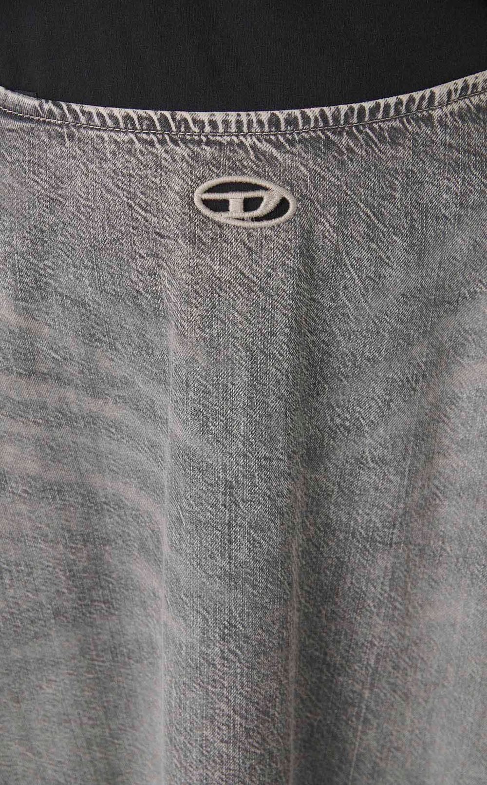 ウオッシュドデニムギャザーフレアスカート