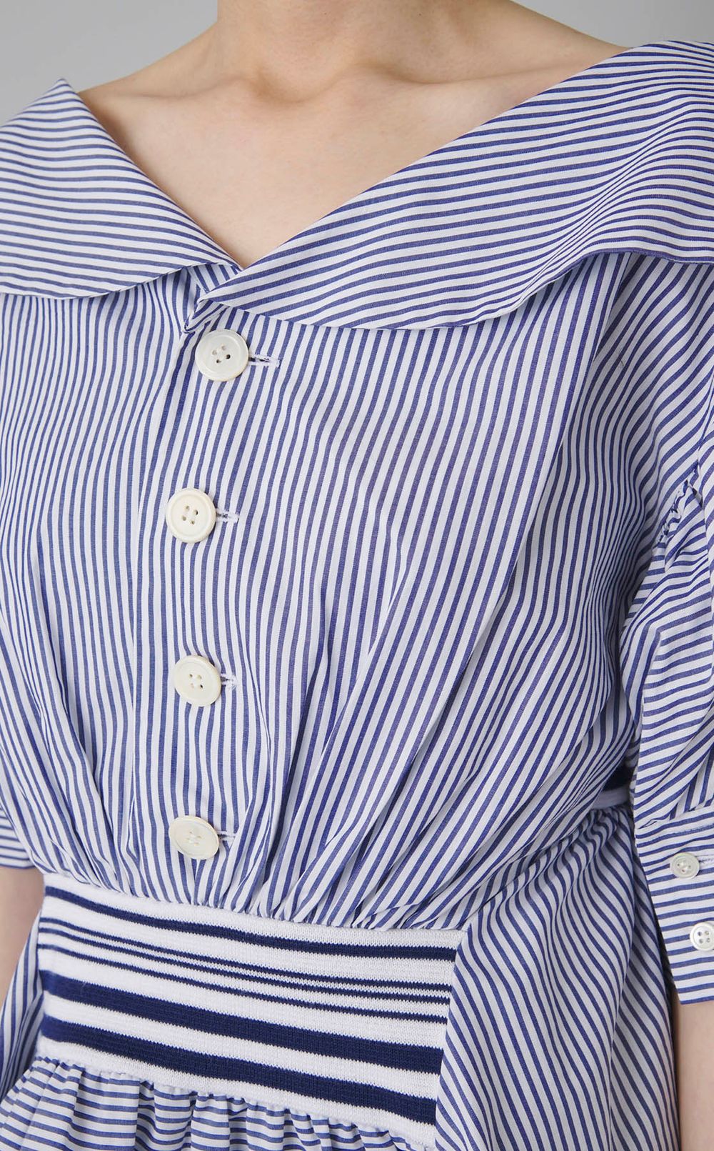 2wayフロントストライプブラウス