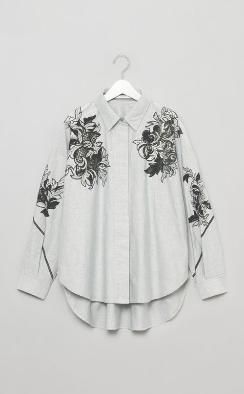 エンブロイダリーオーバーシャツ