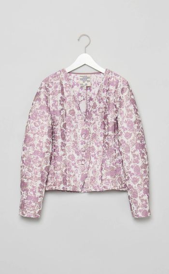 グリッタージャガードノーカラージャケット