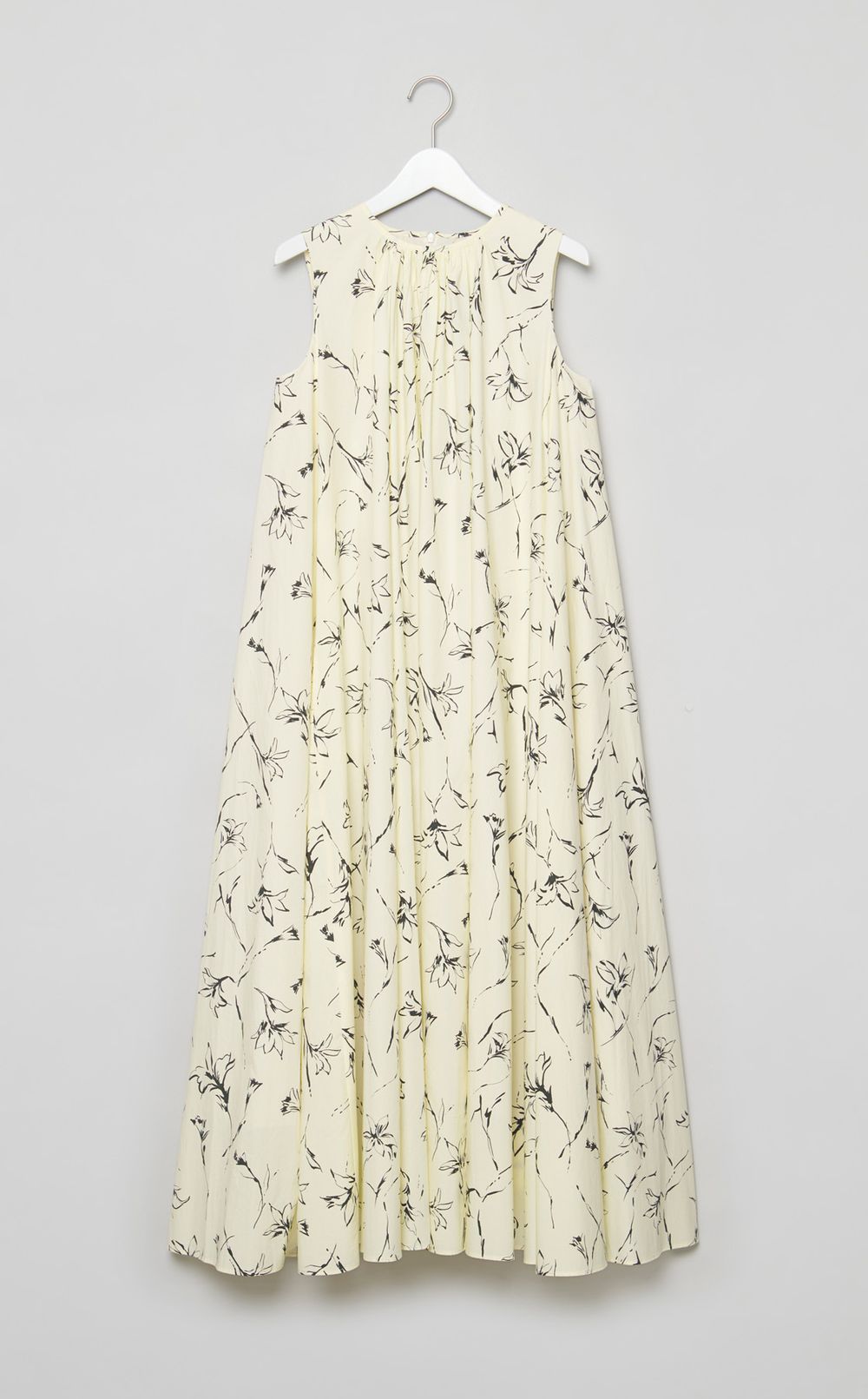 フラワープリントギャザーワンピース