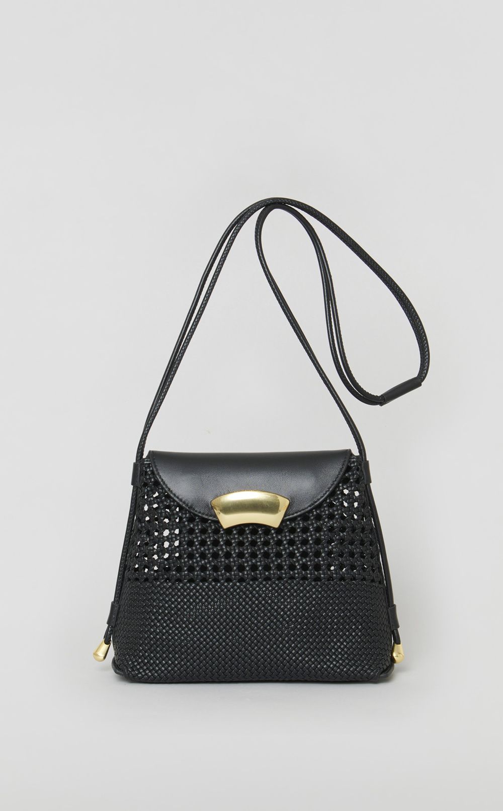 マクラメレザーショルダーバッグ