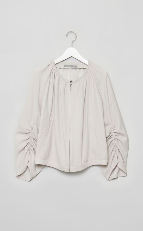 ギャザースリーブジップブルゾン