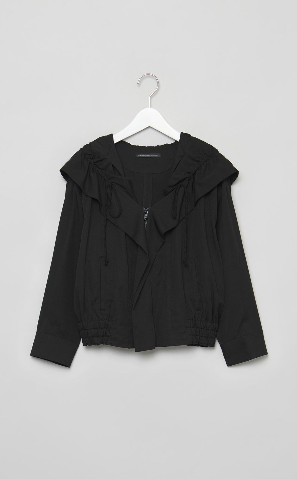 ギャザーフリルフーディブルゾン