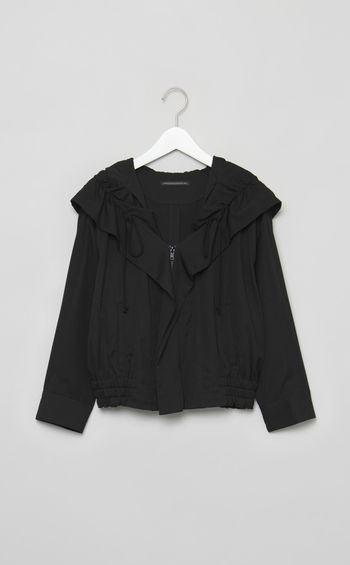 ギャザーフリルフーディブルゾン
