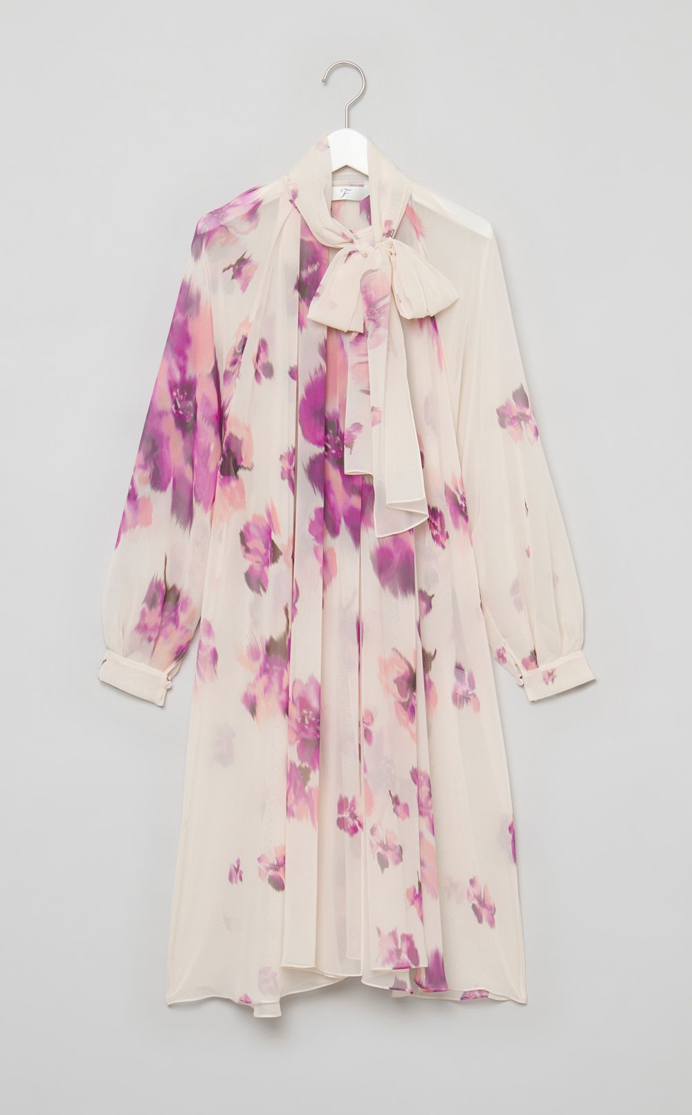 フラワープリントロングブラウス