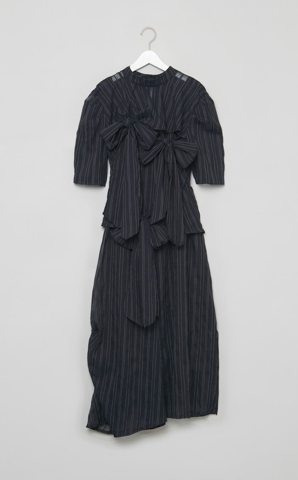 シアーストライプリボンドレス