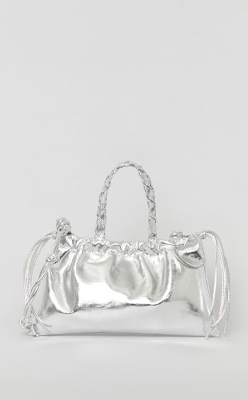 カウレザーギャザーショルダーバッグ