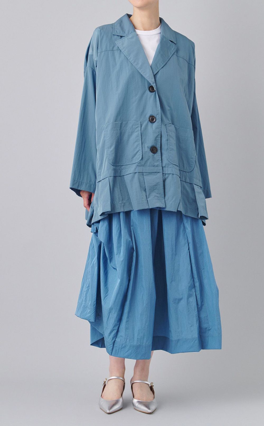 ナイロンタフタワイドプリーツスカート