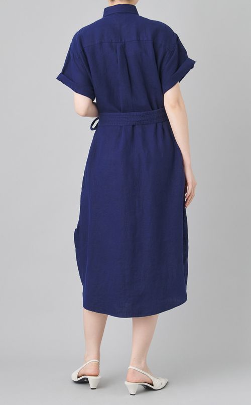 リネンショートスリーブシャツワンピース