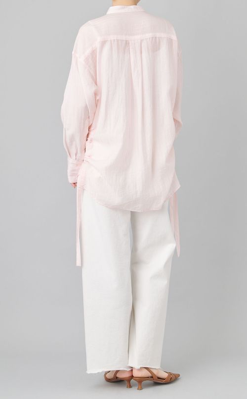 サイドギャザーバンドカラーシャツ