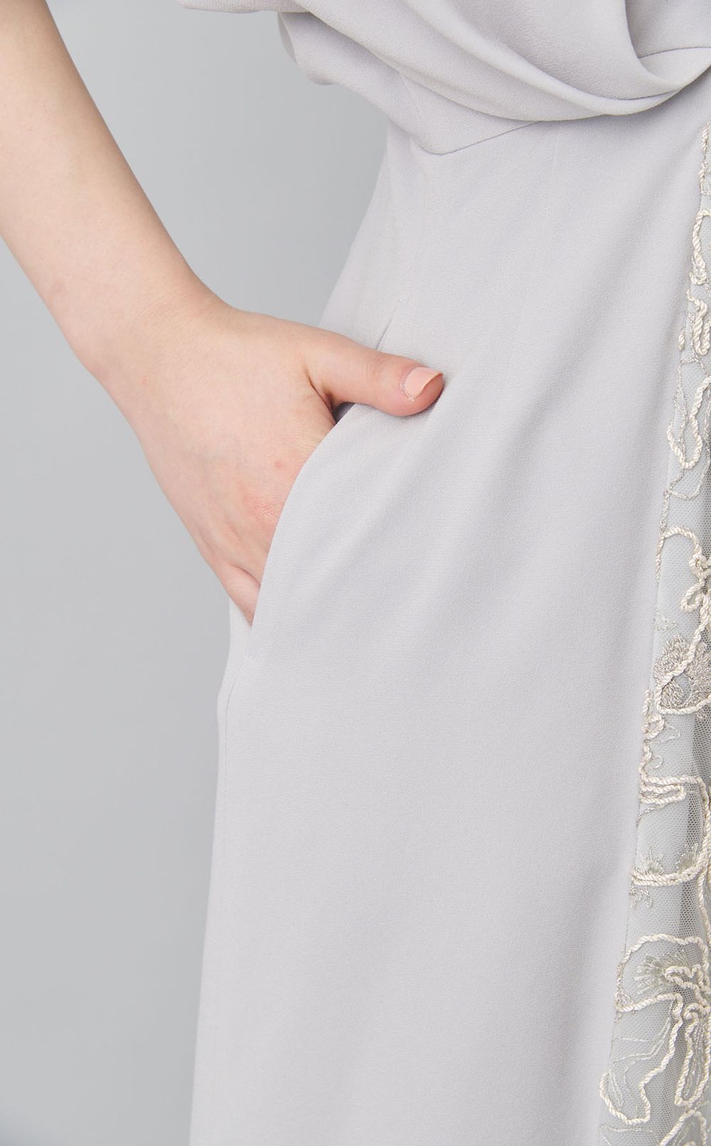 フラワーレースドッキングワンピース