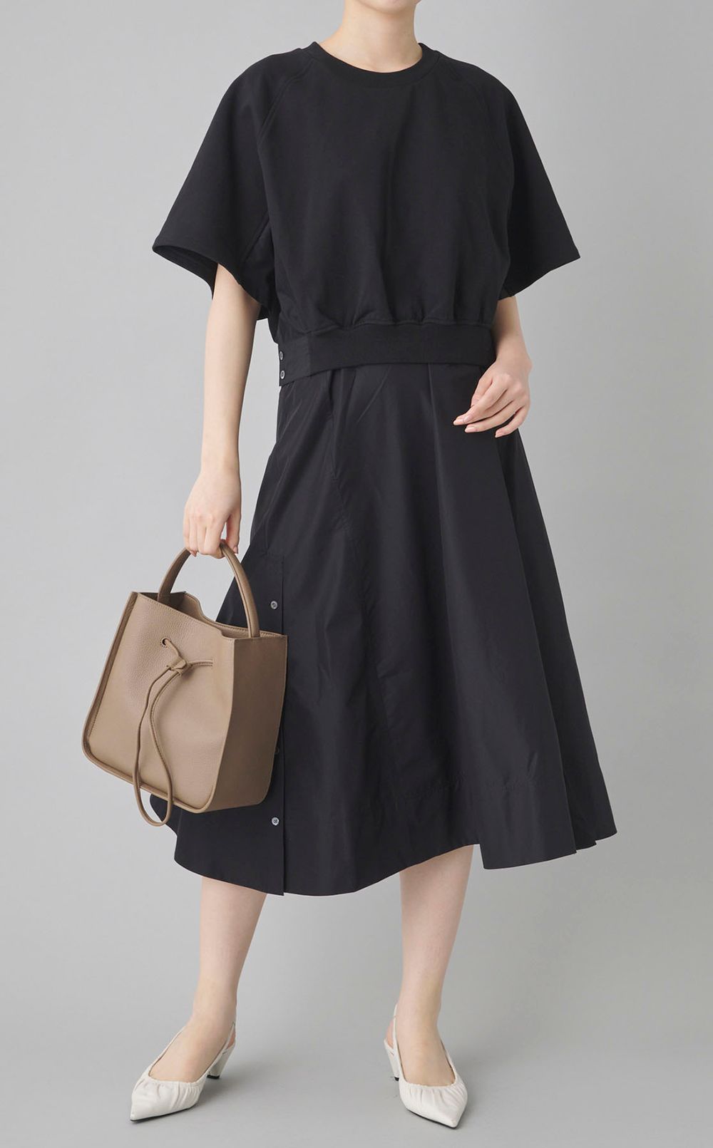 ドローストリングバゲットバッグ