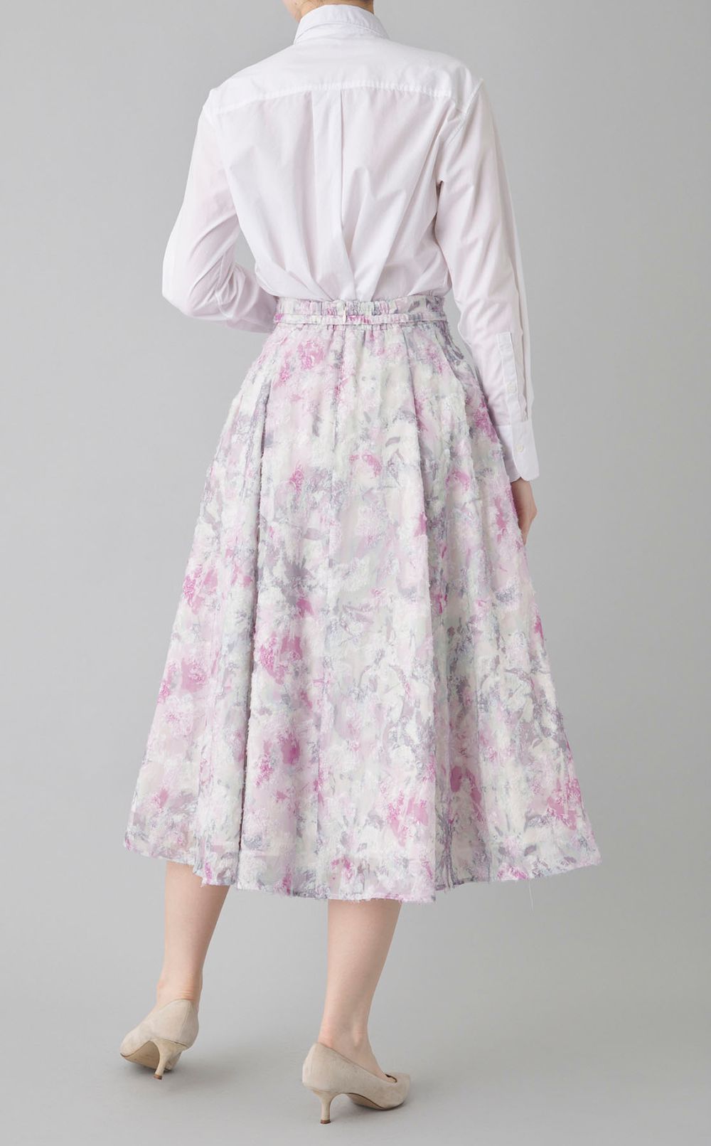 フラワージャガードフレアスカート