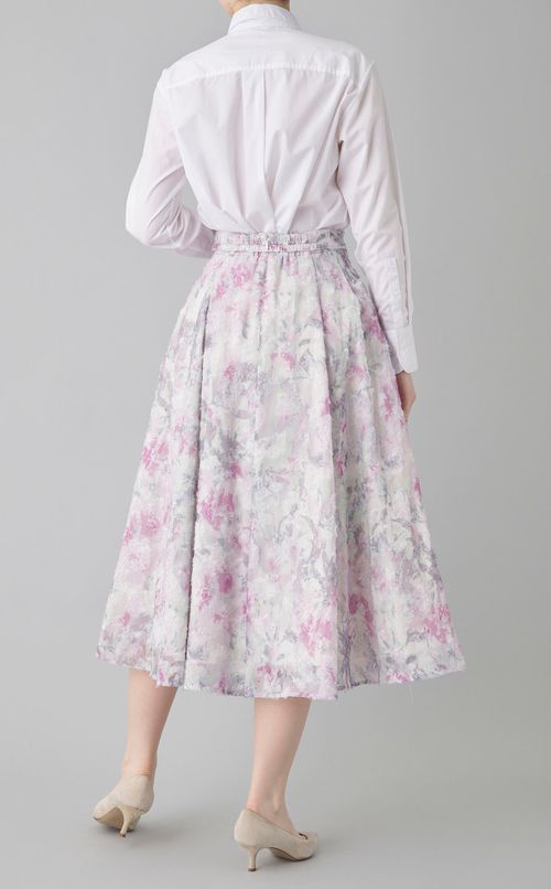 フラワージャガードフレアスカート