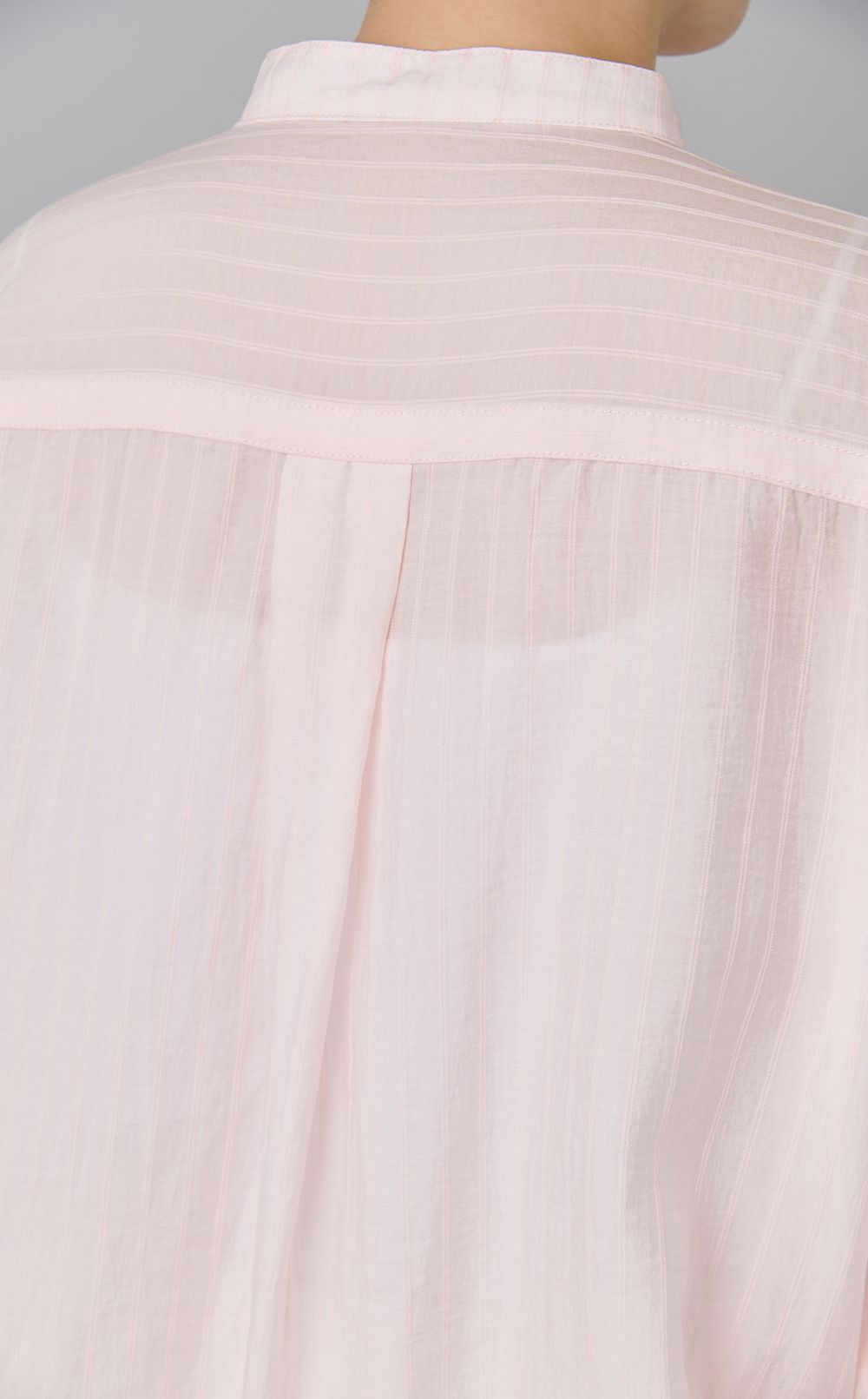 サイドギャザーバンドカラーシャツ