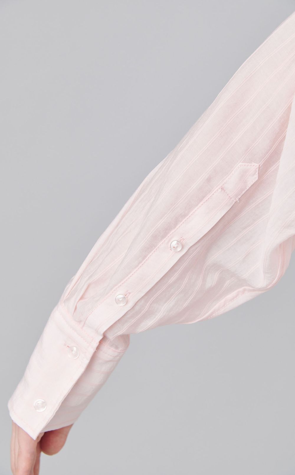 サイドギャザーバンドカラーシャツ