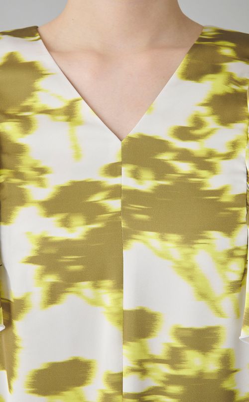 サイドフリルプリントワンピース