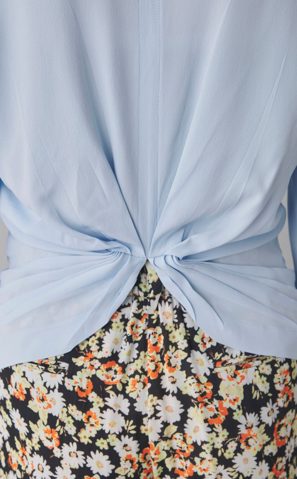 クルーネック7分袖ブラウス