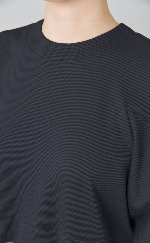 異素材コンビプリントワンピース