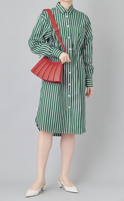 ストライプシャツワンピース