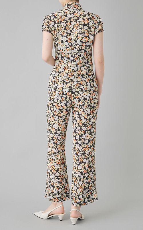 フラワープリントストレートパンツ