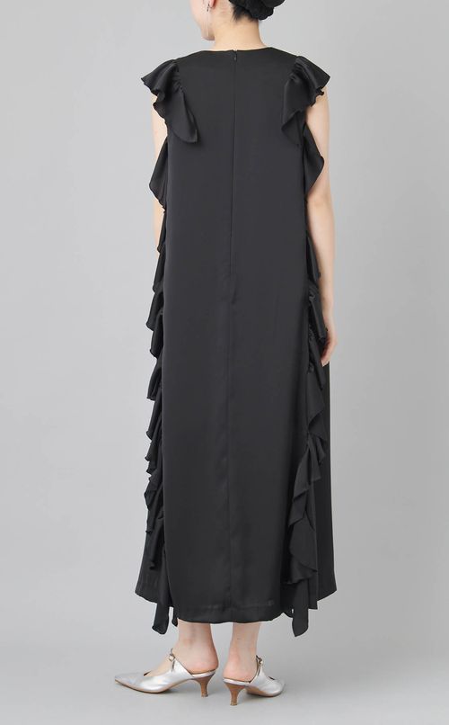 サイドフリルVネックワンピース