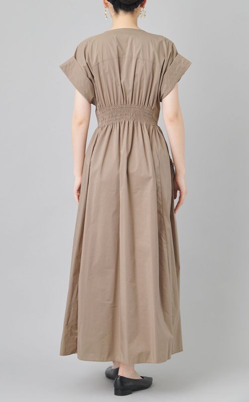 オープンカラーシャツワンピース