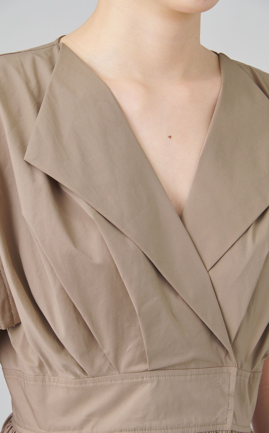 希少【美品】ディオール オープンカラーシャツワンピース シルク100 テラコッタ ELENDEEK｜オープンカラーシャツワンピース