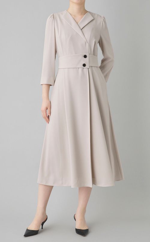 ベルトデザインフレアワンピース