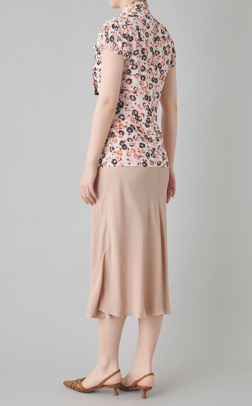 フラワープリントボウタイブラウス