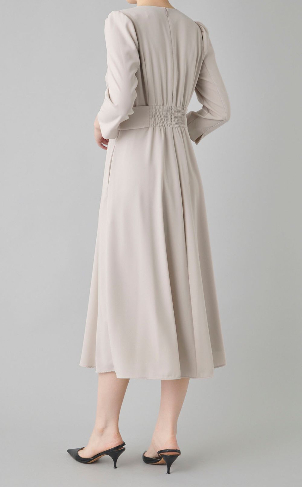 ベルトデザインフレアワンピース