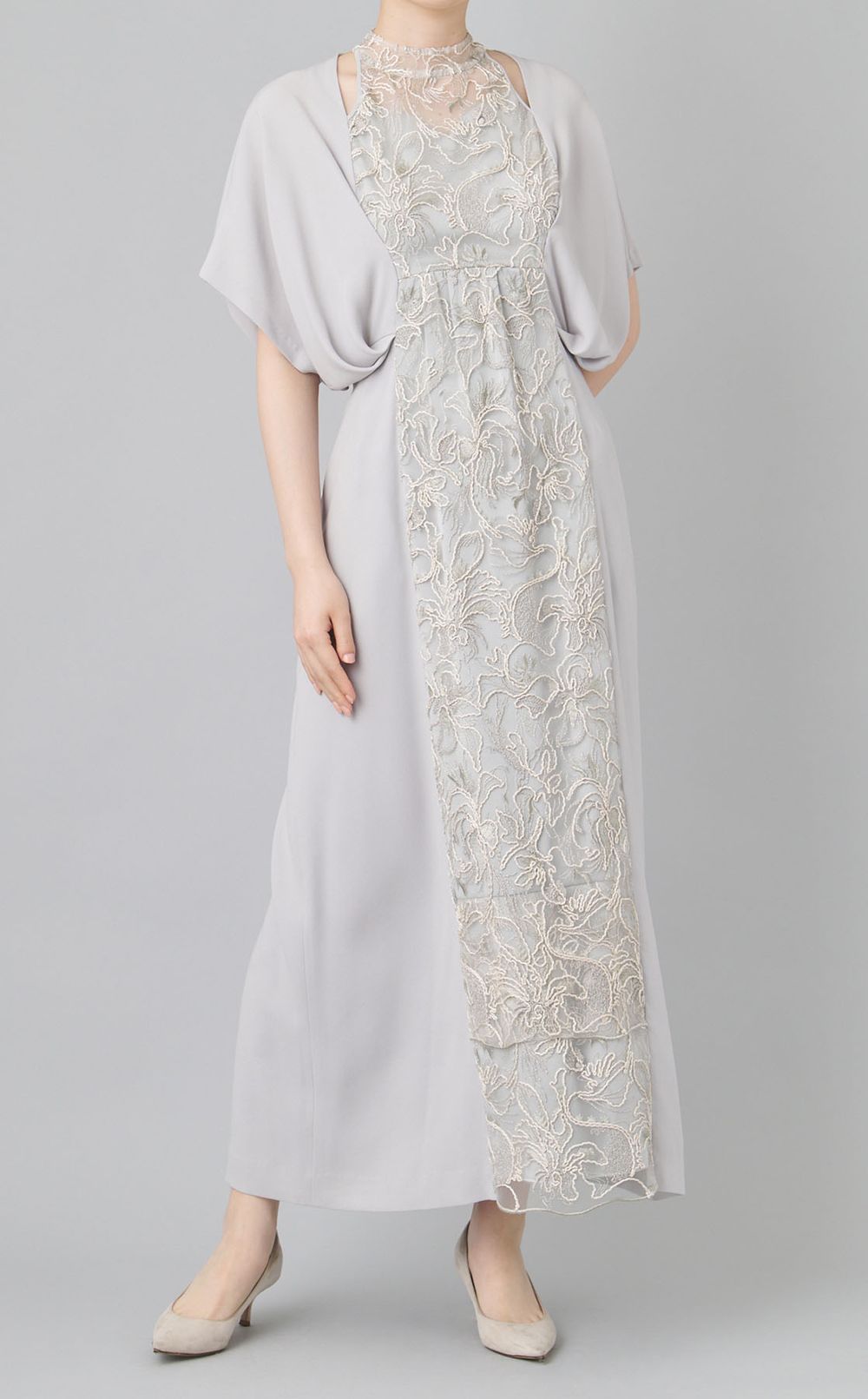 フラワーレースドッキングワンピース