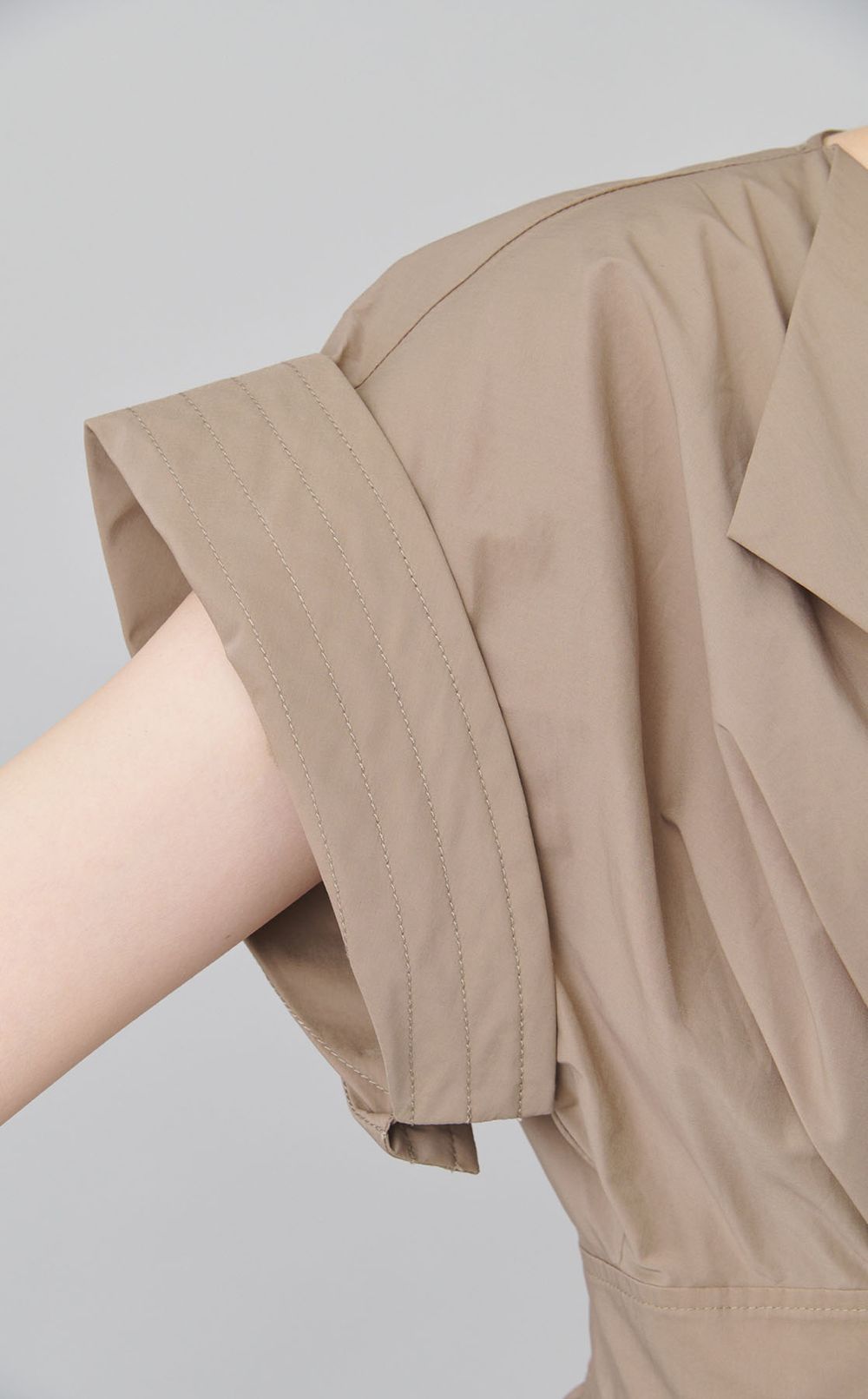 オープンカラーシャツワンピース