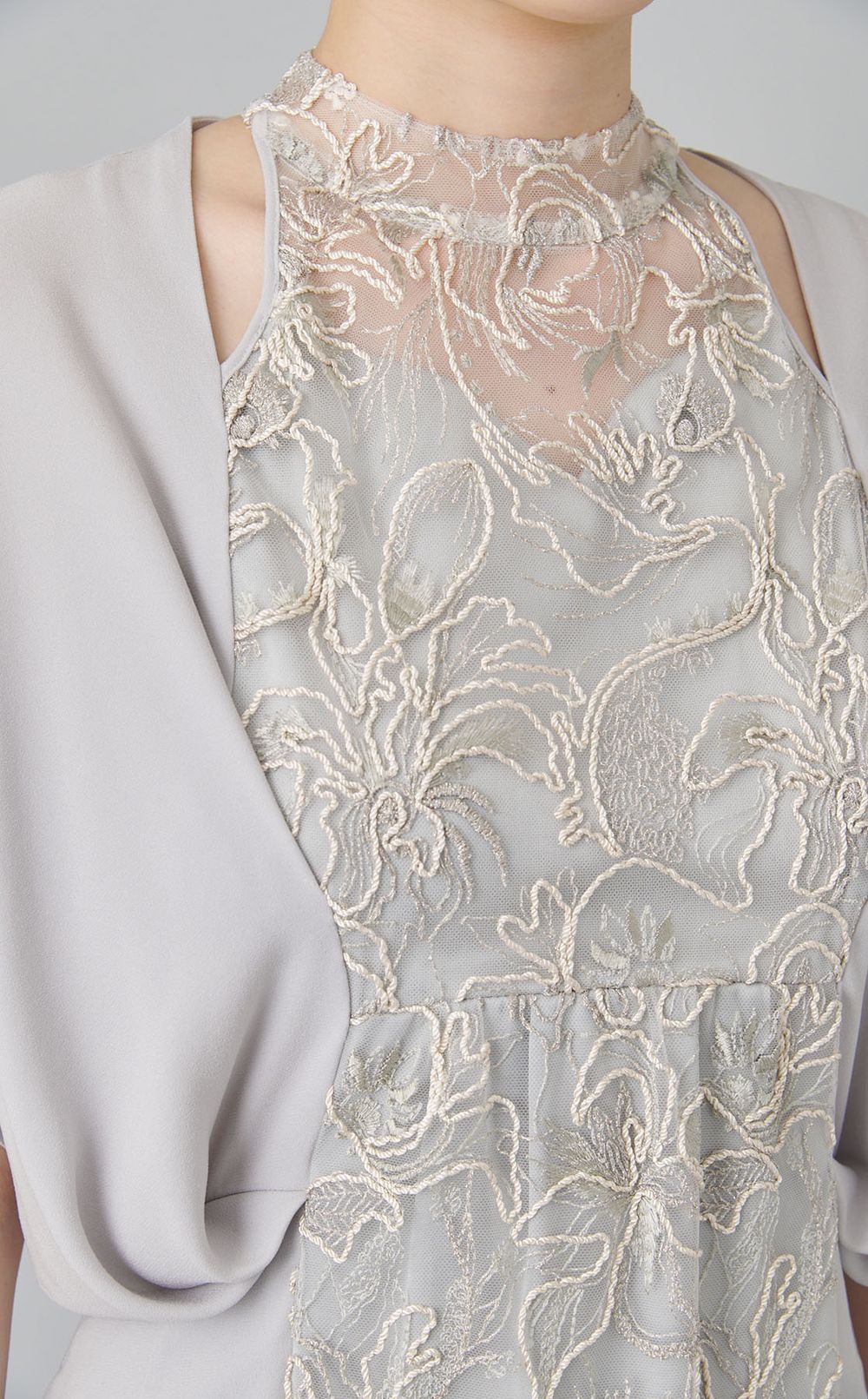 フラワーレースドッキングワンピース