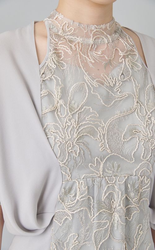 フラワーレースドッキングワンピース