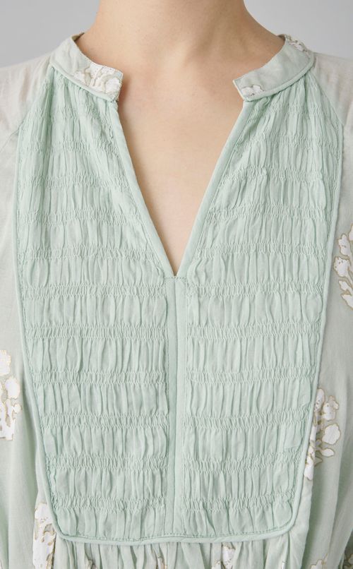 コットンボイルシャーリングドレス