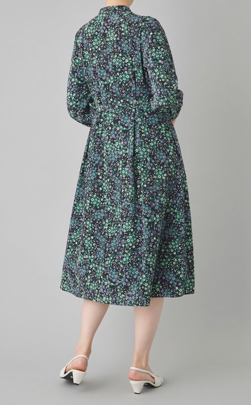 フラワーブーケプリントワンピース