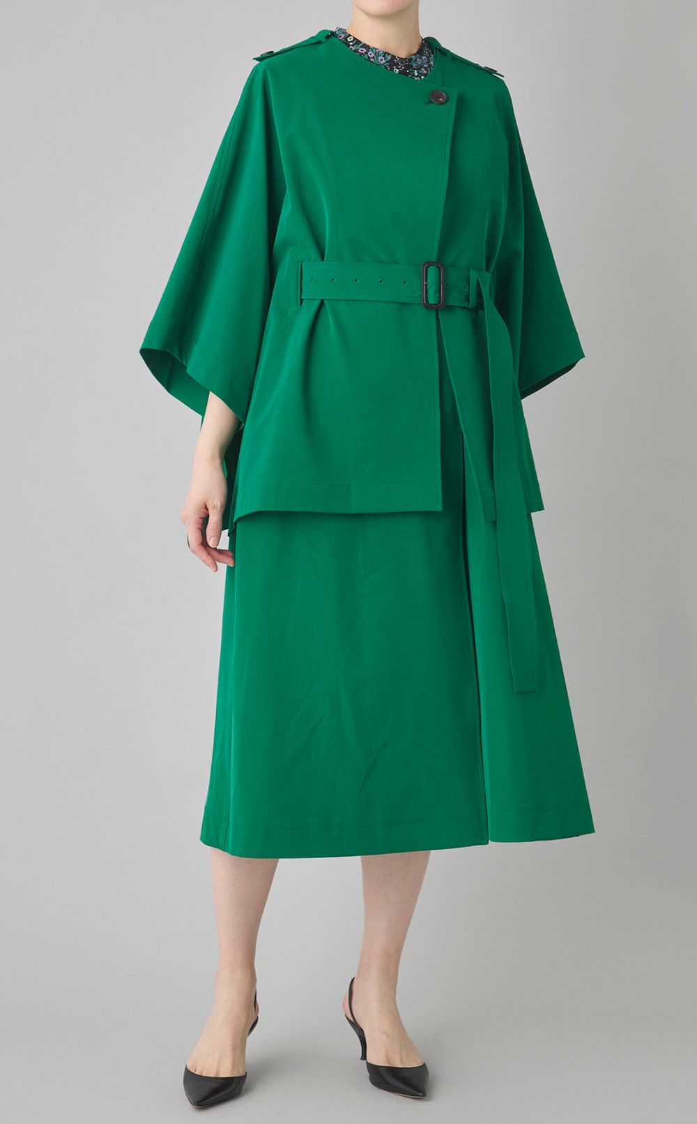 フラワーブーケプリントワンピース