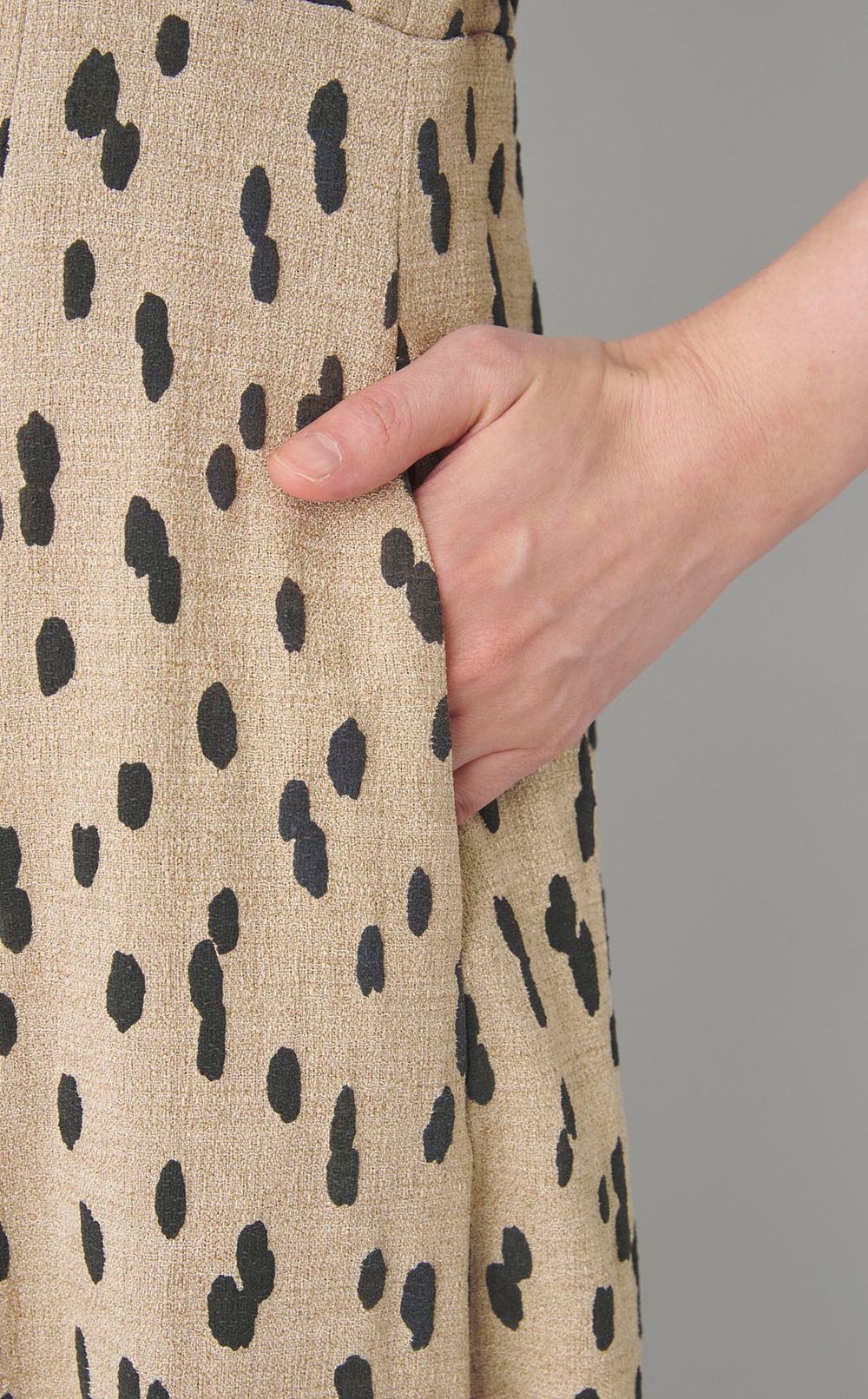 スクエアネックプリントワンピース