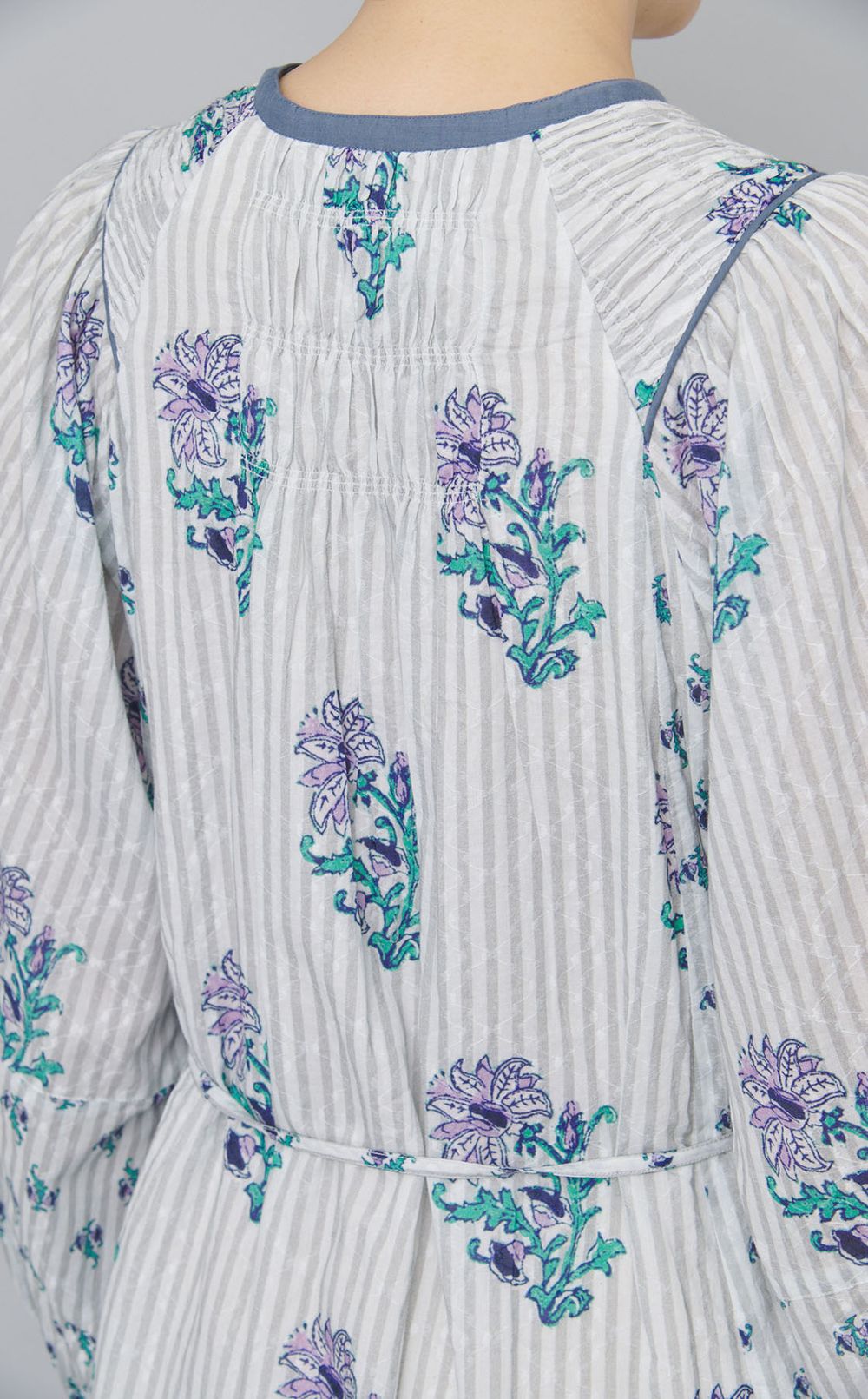 フラワープリントシャーリングドレス