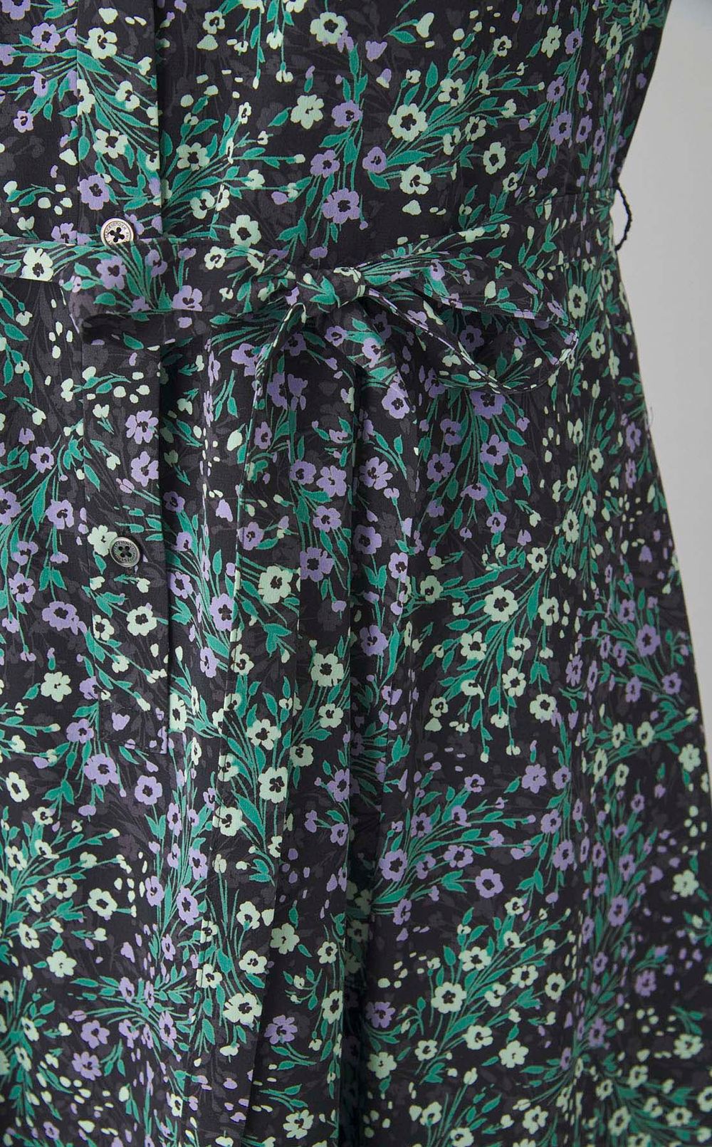 フラワーブーケプリントワンピース