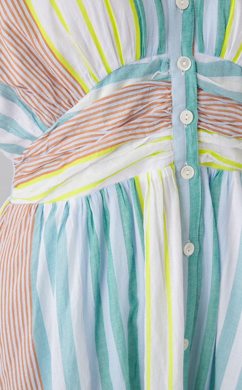 ストライプウェストギャザーワンピース