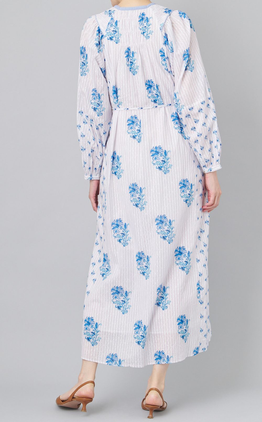 フラワープリントシャーリングドレス