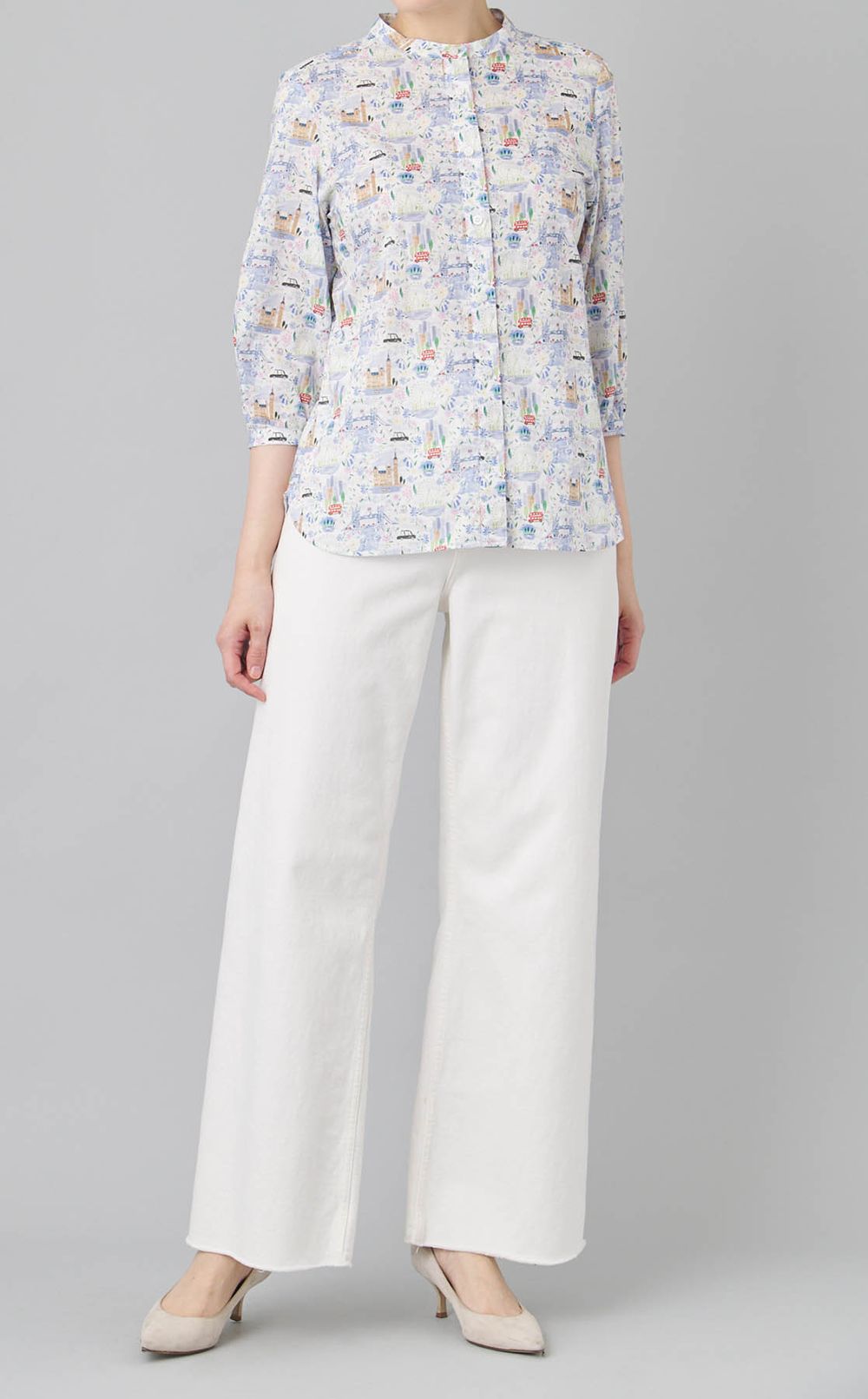 リバティレモンプリントブラウス