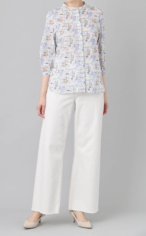 リバティレモンプリントブラウス