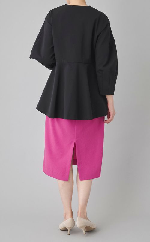 ストレッチポンチノーカラーブルゾン