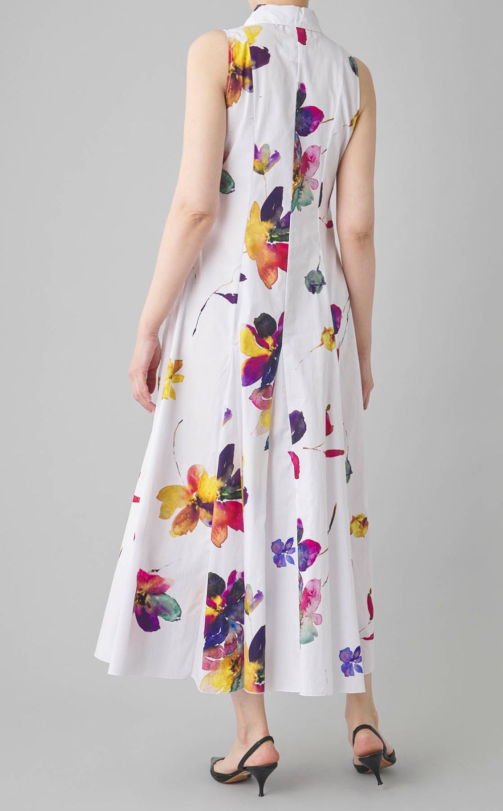 フラワープリン卜スキッパーワンピース